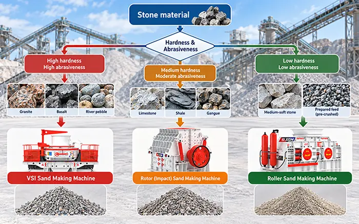 Sand Making Machine from Stone: Rock and Machine Selection