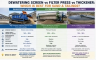 Criba Deshidratadora vs Prensa de Filtro vs Espesador