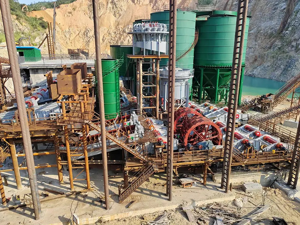 River sand washing machine in use