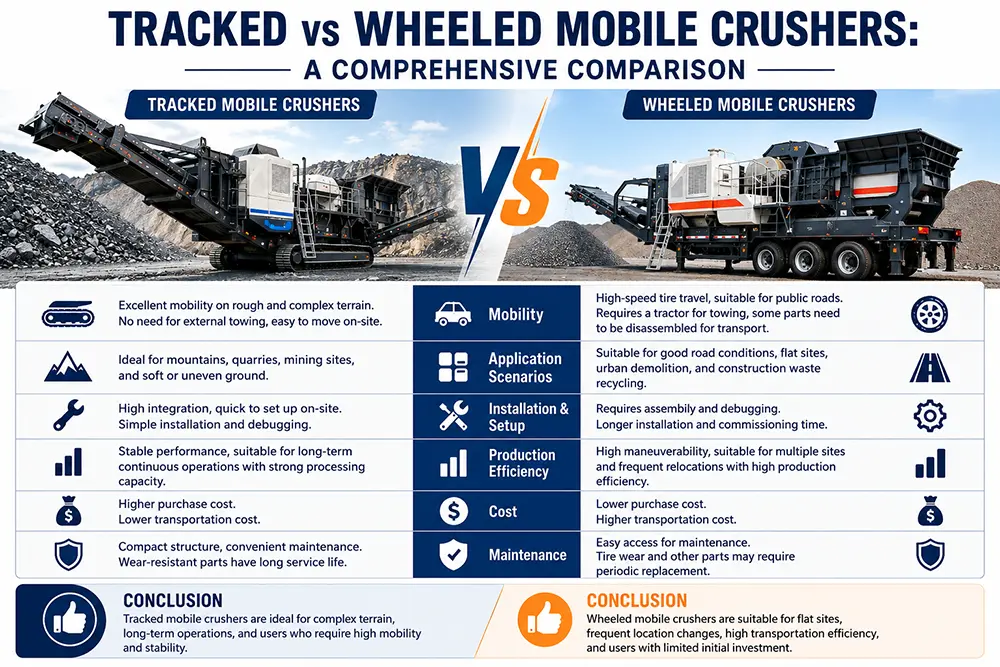 Tracked vs Wheeled Mobile Crusher Tracked vs Wheeled Mobile Crusher