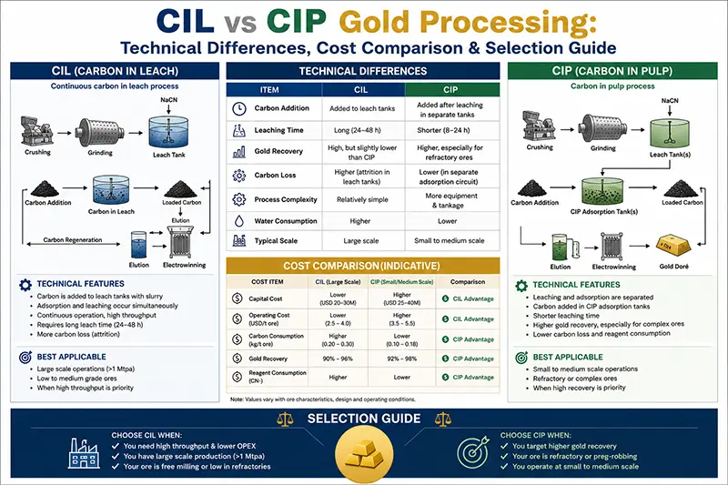 CIL vs CIP gold processing