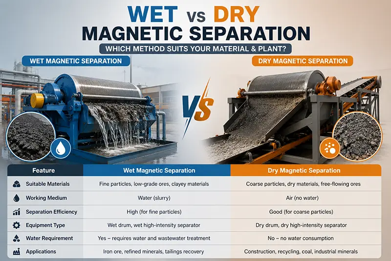 Wet vs Dry Magnetic Separation Wet vs Dry Magnetic Separation