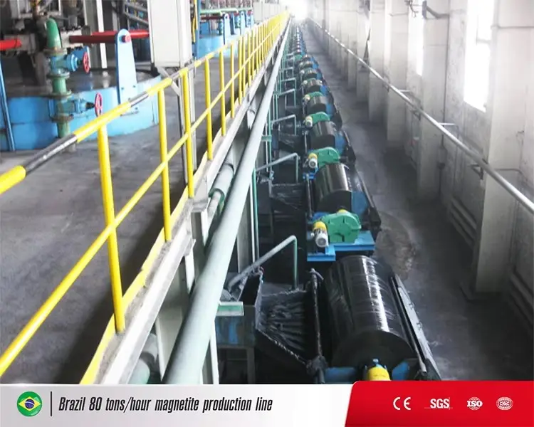 Wet magnetic separation work site Wet magnetic separation work site