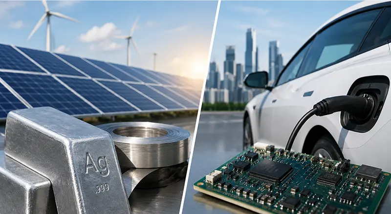 Demanda de plata de paneles solares y vehículos eléctricos