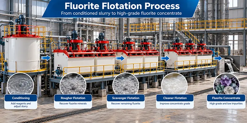 Proceso de flotación de fluorito