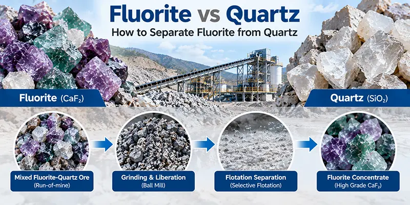 Fluorite vs quartz separation process for fluorite ore beneficiation Fluorite vs quartz separation process for fluorite ore beneficiation