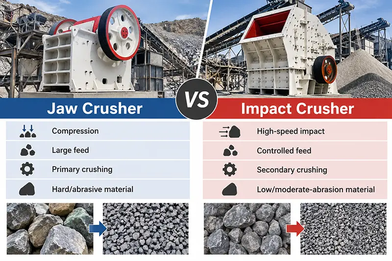 jaw crusher vs impact crusher comparison jaw crusher vs impact crusher comparison
