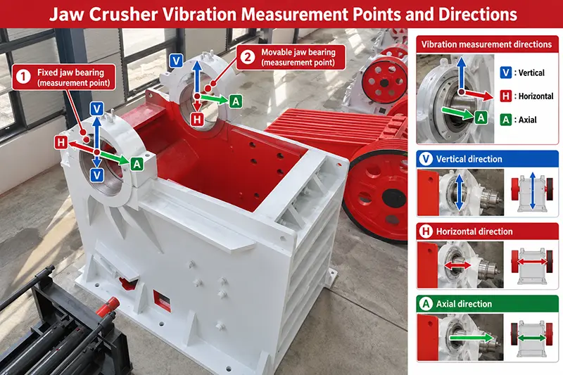 jaw crusher vibration measurement points and horizontal vertical axial directions jaw crusher vibration measurement points and horizontal vertical axial directions